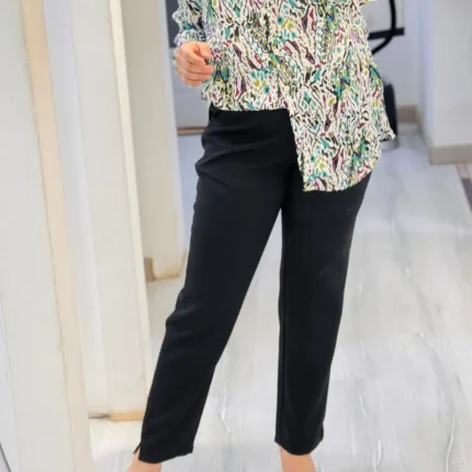 Women's High-Waisted Tailored Formal Trousers - black